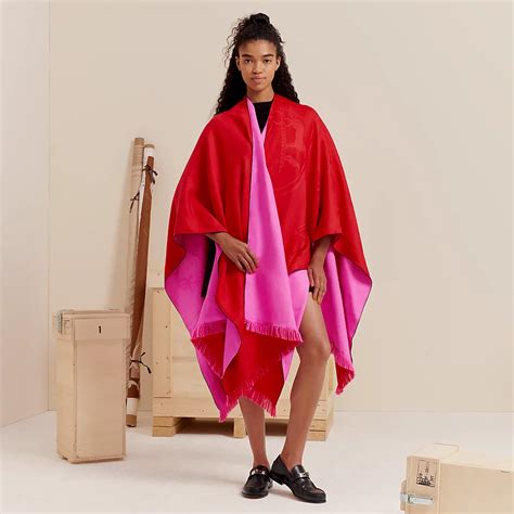 hermes libris poncho|new libris reversible poncho.